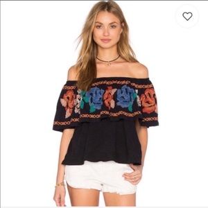 Free People “To the Left” Embroidered Top